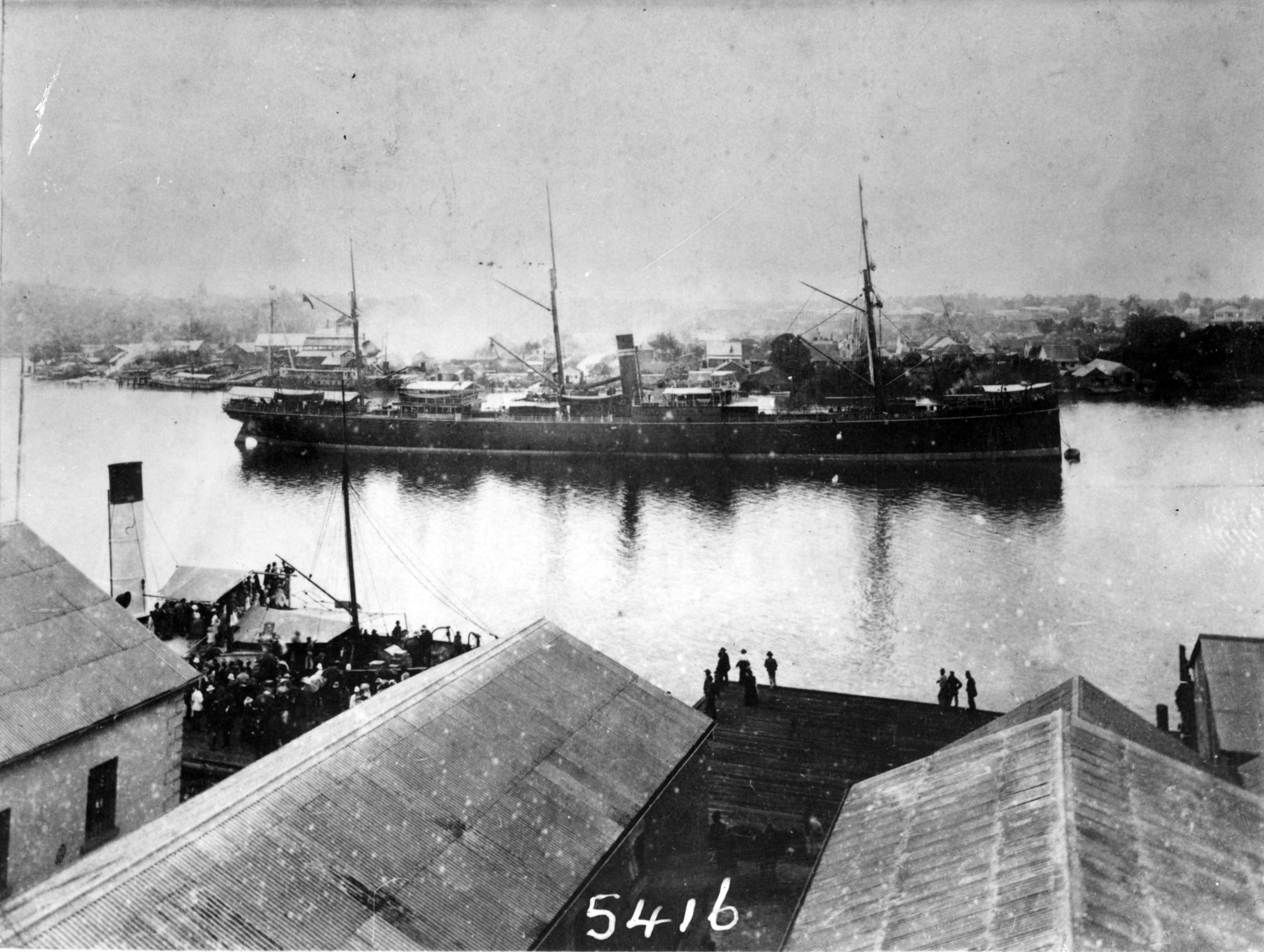The S.S. Quetta pictured in the Brisbane River