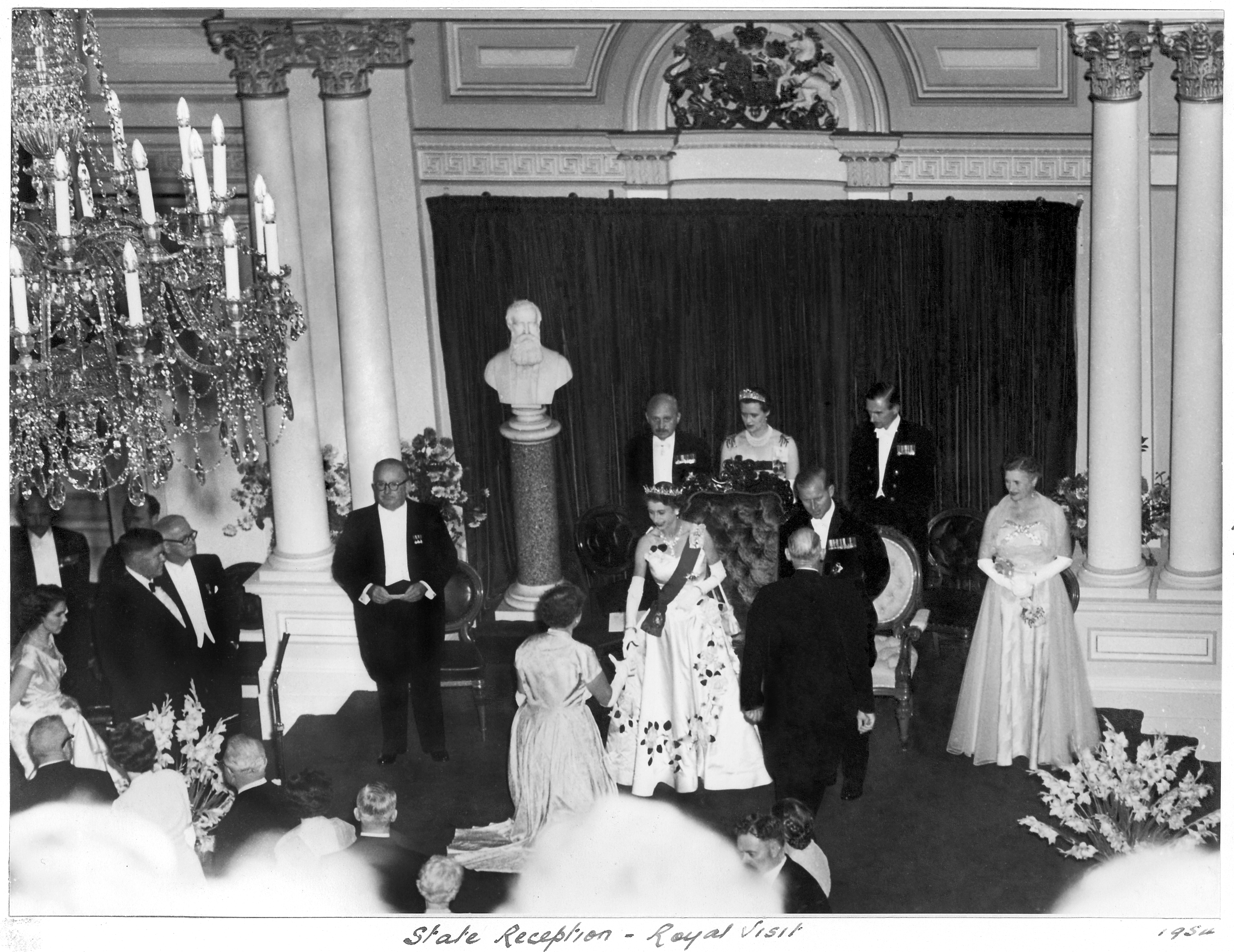 Her Majesty Queen Elizabeth II and HRH The Duke of Edinburgh at State Reception, Brisbane, 1954