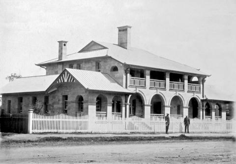 Exterior of the Warwick police station, a grand Queenslander style building