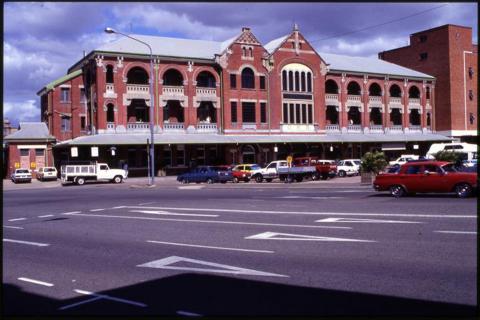 View of the Townsville train station seen from across the road