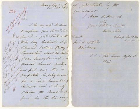 James Nash's letter regarding gold at Gympie, 1867