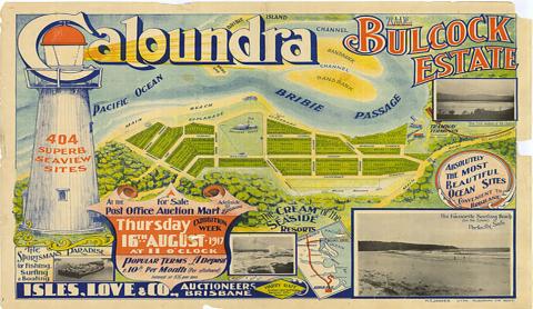Bulcock Estate Map, Caloundra 1917