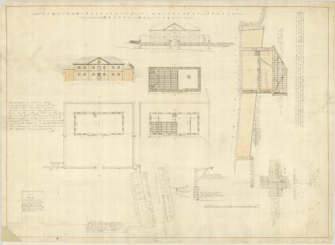 Plan and section of Commissariat Store, Moreton Bay