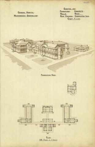 Architectural plan of Maryborough Base Hospital