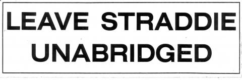 black and white sticker, leave straddie unabridged 