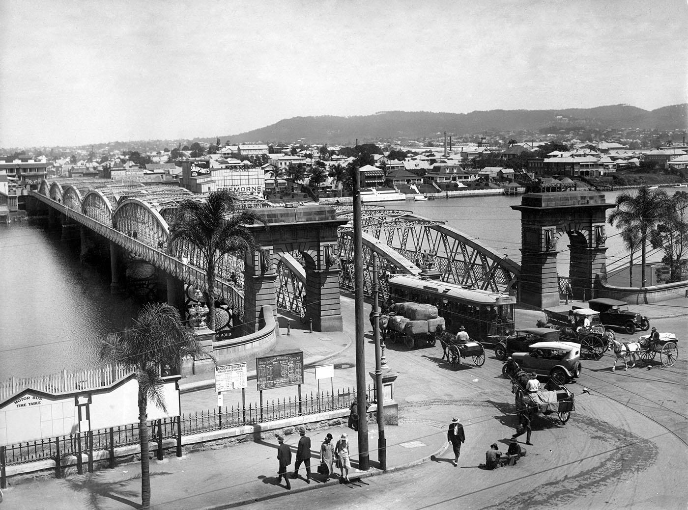 Elevated view of Victoria Bridge, Brisbane, September 1926