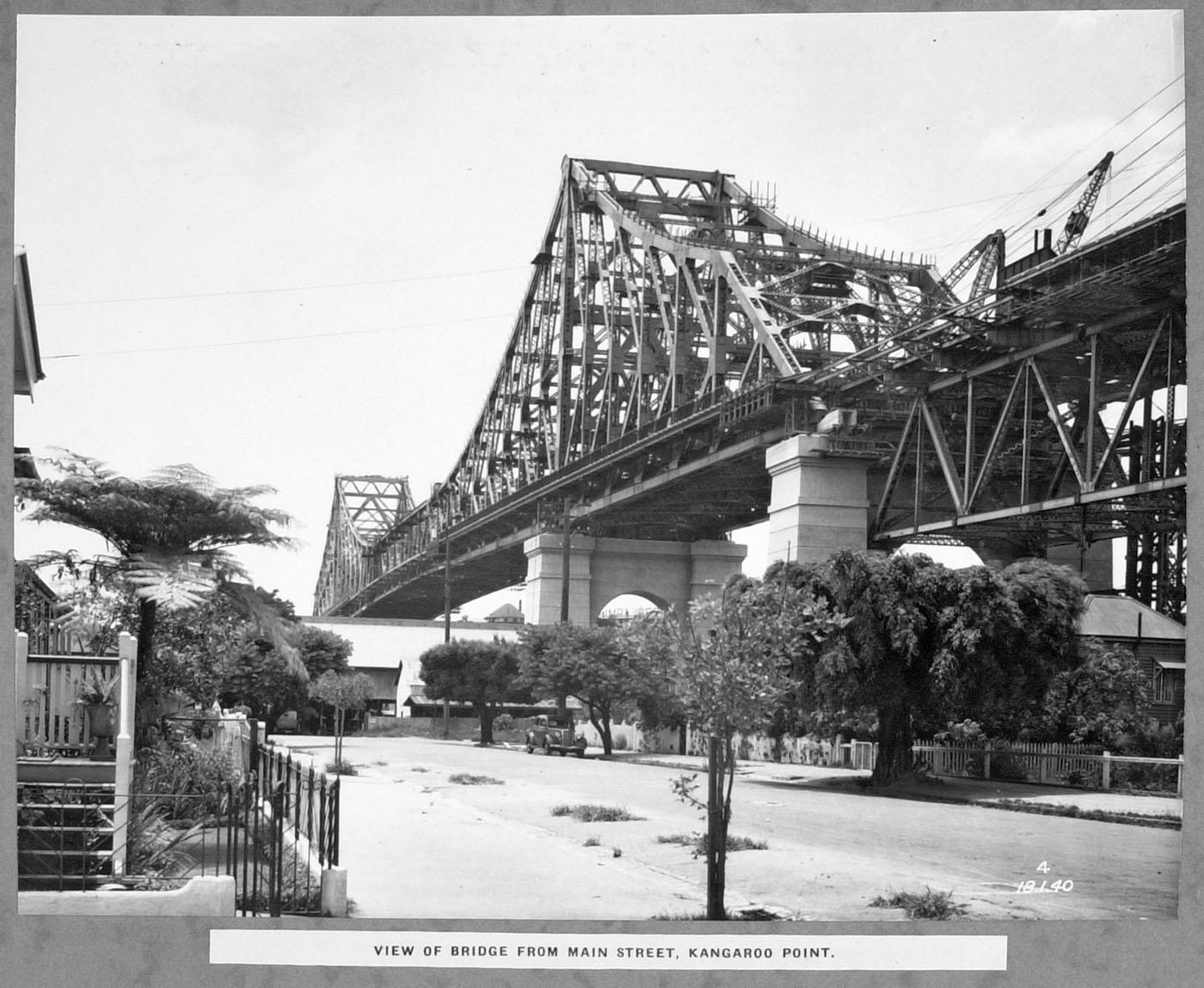 Story Bridge viewed from the base on Southern bank