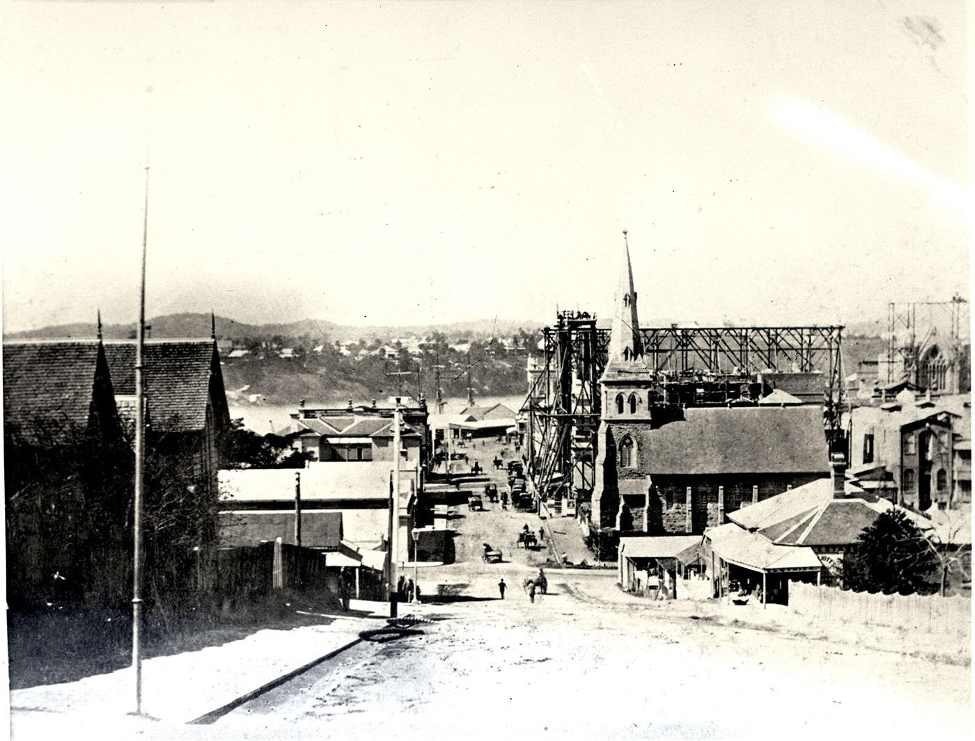 View of Creek Street, looking south and showing some smaller buildings