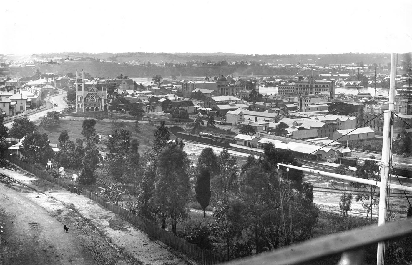 Elevated view of the Brisbane Floods of 1890