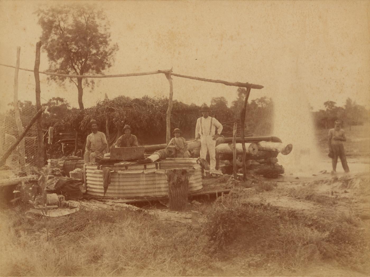 QSA DID 2998: "Beel's" bore at "Hariman Park", Cunnamulla District, c 1895