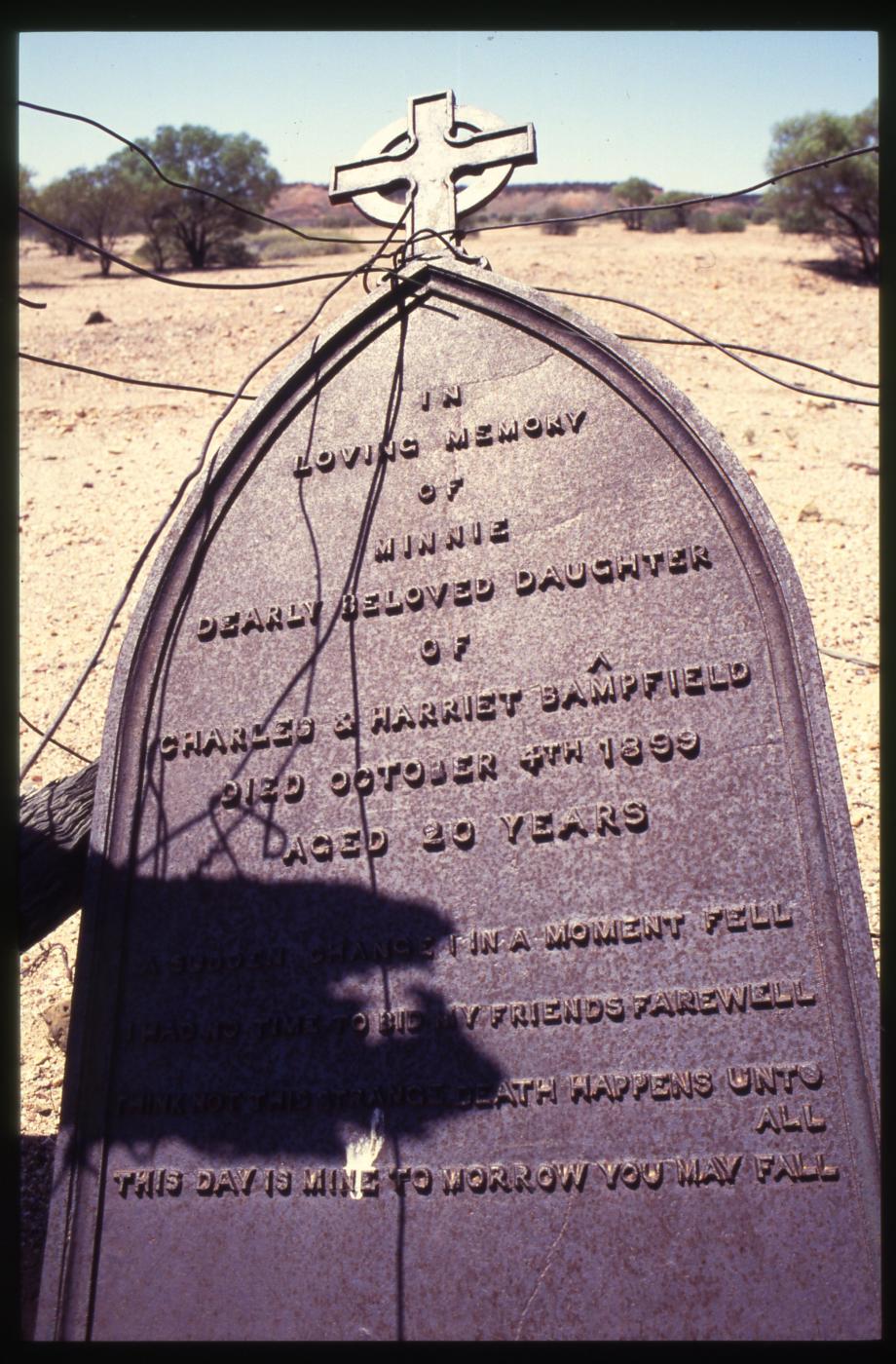 Mayne Hotel Cemetery: Millie Bampfield' headstone