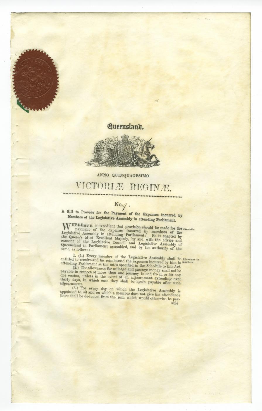 A Bill to provide for the Payment of the Expenses incurred by Members of the Legislative Assembly in attending Parliament