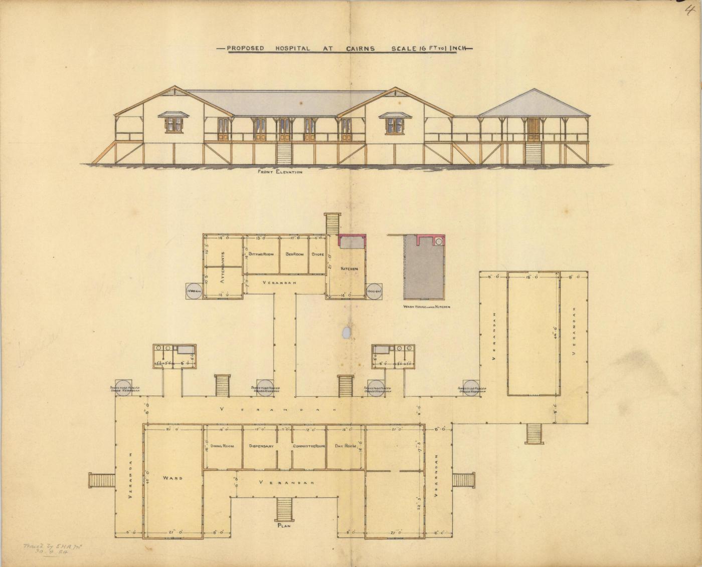 Architectural drawing of the proposed Hospital, Cairns