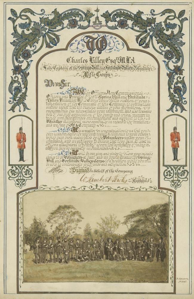 Illuminated address presented to Sir Charles Lilley