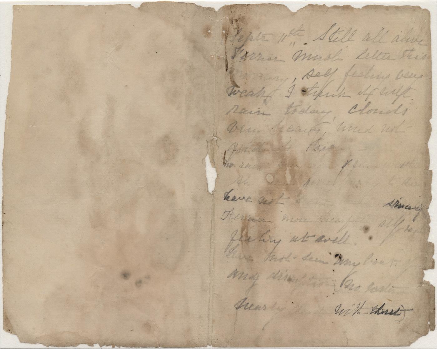 A page from Mary Watson's Diary
