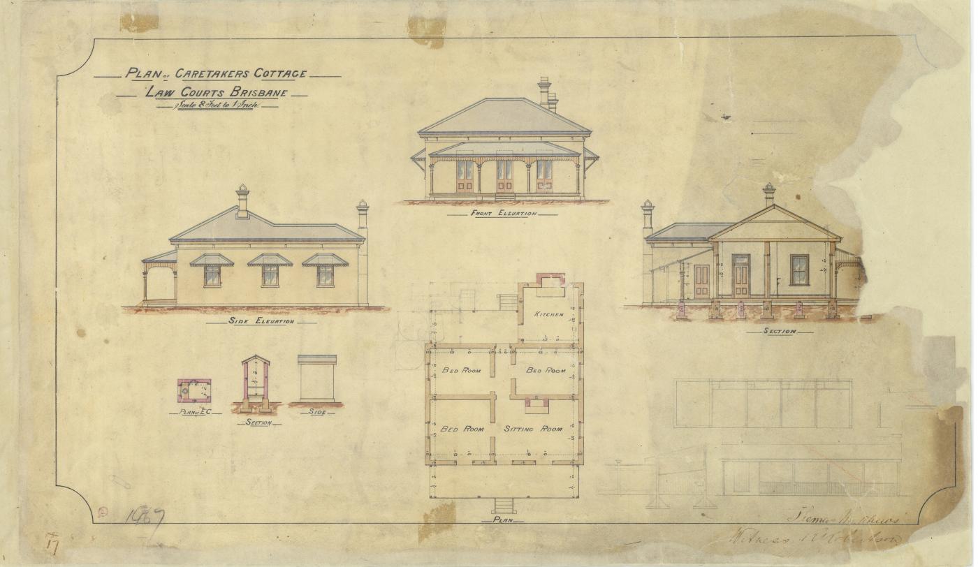 Plan of Caretakers Cottage, Law Courts, Brisbane.