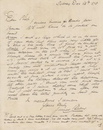 Letter from the Philp Family Papers collection