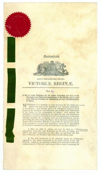 Aboriginals Protection and Restriction of the Sale of Opium Act of 1897