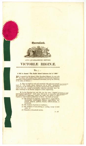 1884 Pacific Islands Labourers Amendment Act