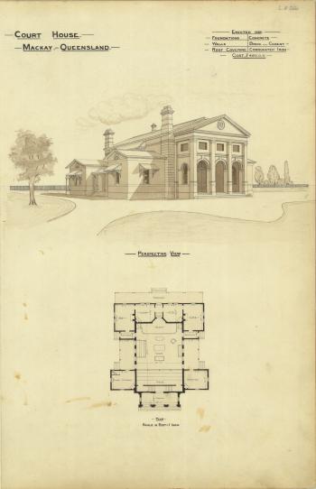 Architectural plan of the Court House, Mackay
