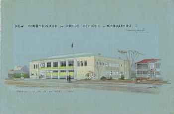 Architectural drawing of the proposed Bundaberg Court House and Public Offices