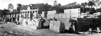 Brisbane Central (Leichhardt St) State School, showing the construction of the New Infants School, July 1950